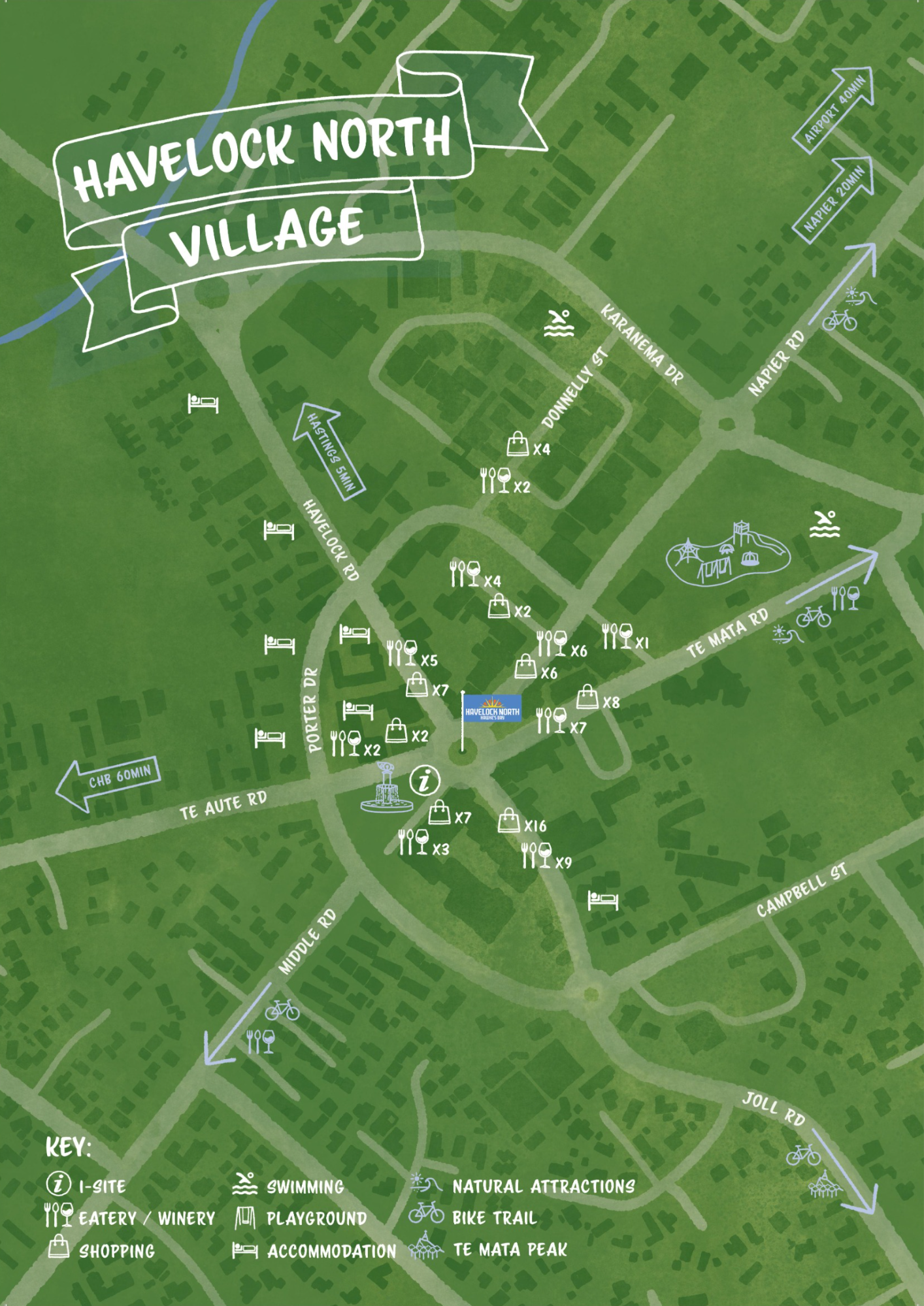Havelock North village map 