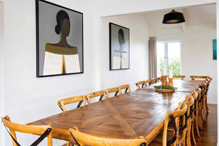 Shot of dining table at Lawn Road Retreat 768x511